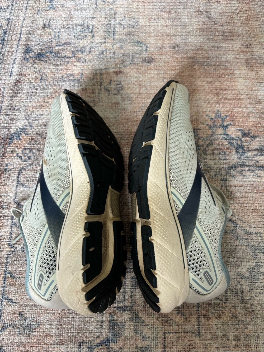 Brooks Ghost Running Shoes - Beige with Teal/Navy Accents - Picture 5 of 14